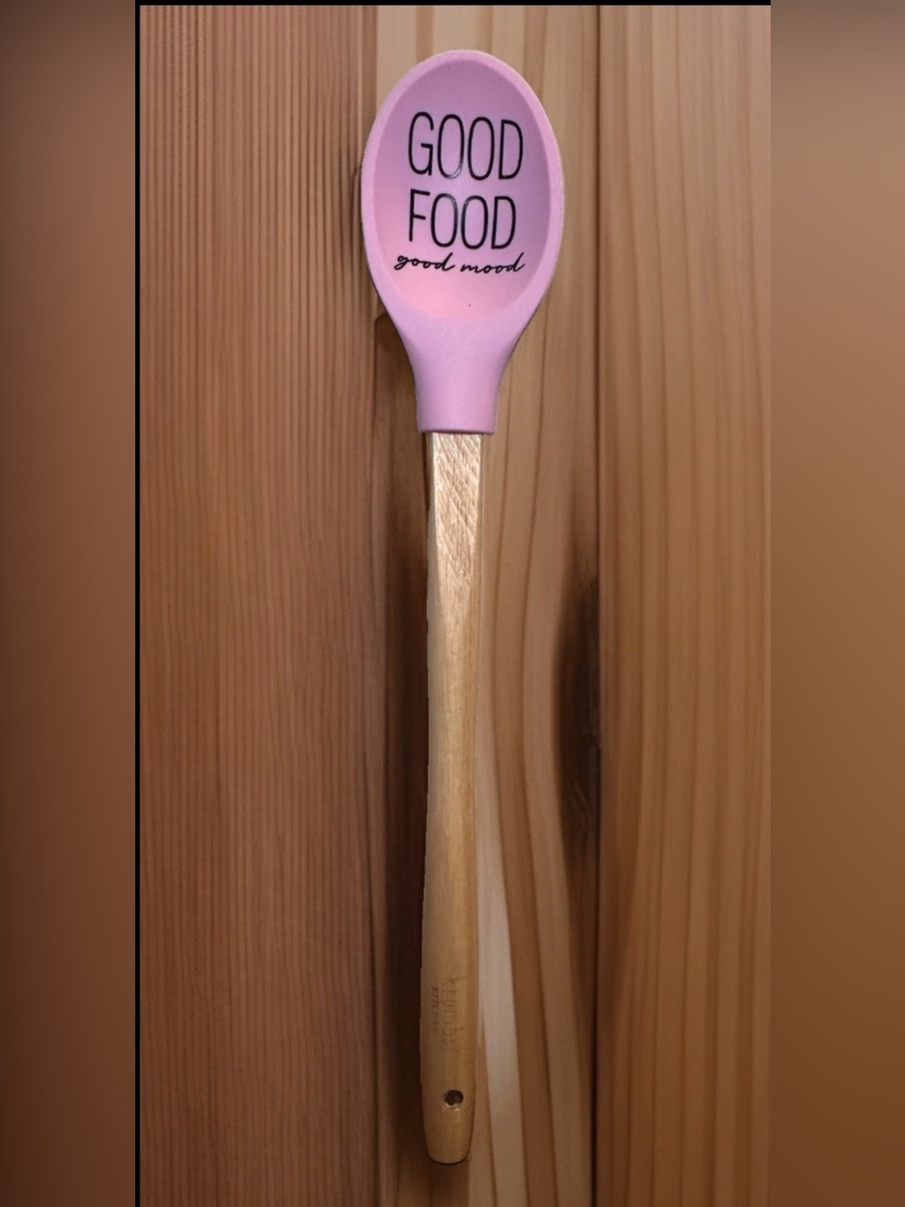 Krumbs Kitchen Farmhouse Silicone Cooking Spoon w/ Wooden Handle Mood